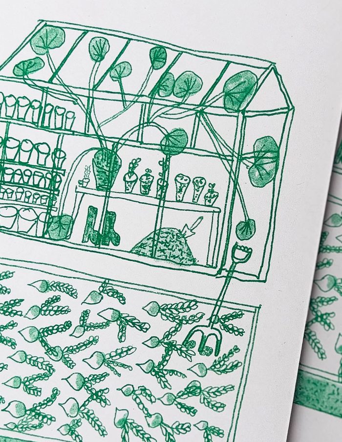 Greenhouse Print Greeting Card, Hot Pink Press