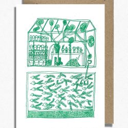 Greenhouse Print Greeting Card, Hot Pink Press