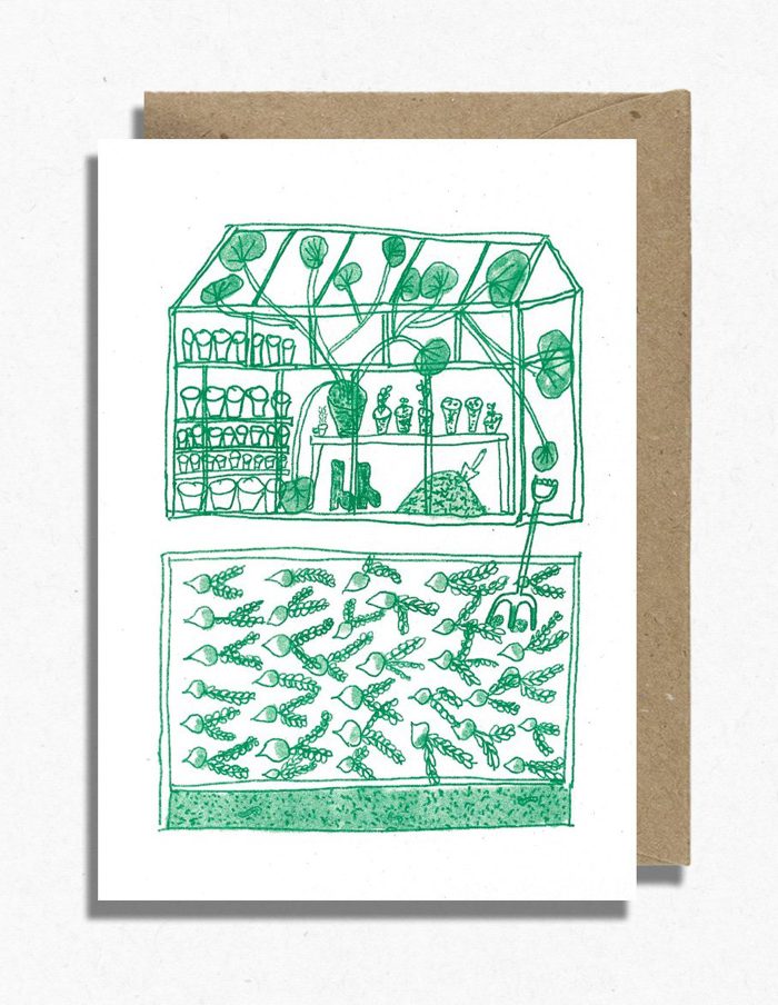Greenhouse Print Greeting Card, Hot Pink Press