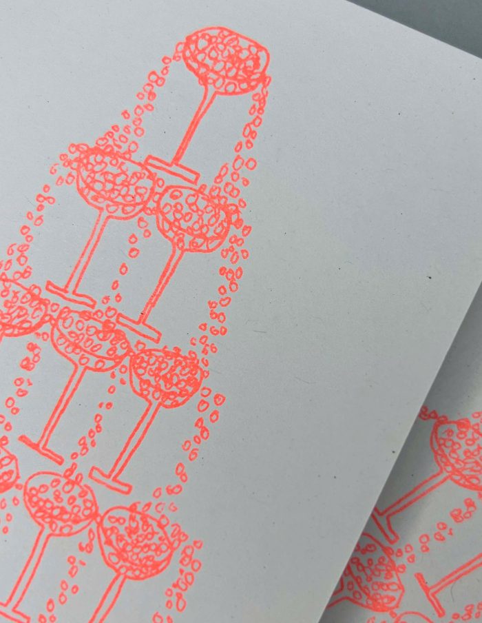 Champagne Greeting Card, Hot Pink Press