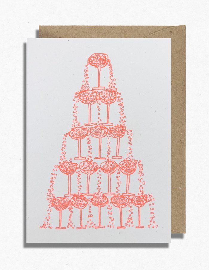Champagne Greeting Card, Hot Pink Press