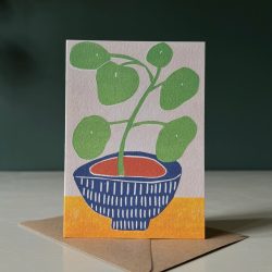 Pilea Plant Greeting Card, Luiza Holub