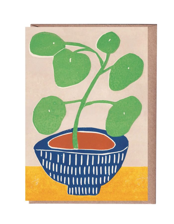 Pilea Plant Greeting Card, Luiza Holub