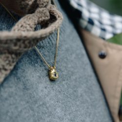 Gold Fluid Pendant Necklace, Tarnish-Free Gold Plating