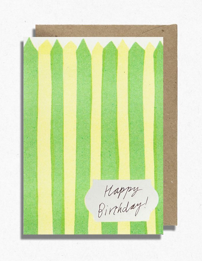 Happy Birthday Highlighter Green Greeting Card, Hot Pink Press