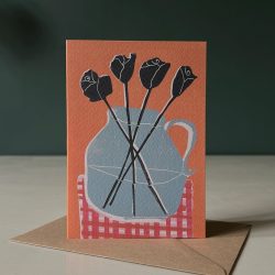 Roses in Vase Greeting Card, Luiza Holub