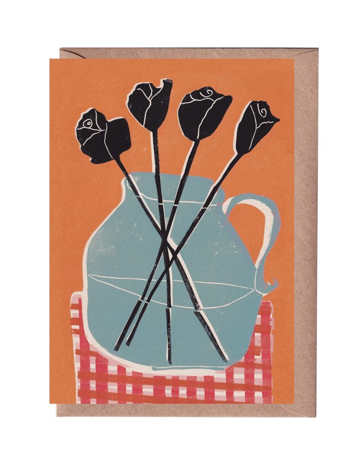 Roses in Vase Greeting Card, Luiza Holub