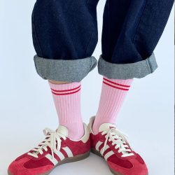 Amour Pink Boyfriend Socks, Le Bon Shoppe
