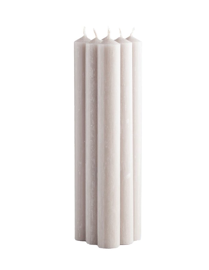 Mushroom Grey Dinner Candle Set, St Eval