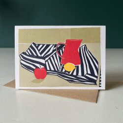 A Red Jug, A Red Apple and A Lemon Greeting Card, Luiza Holub
