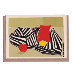 A Red Jug, A Red Apple and A Lemon Greeting Card, Luiza Holub