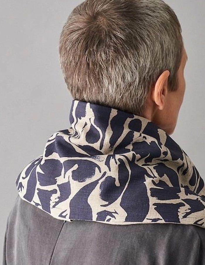 Printed Navy Linen Wheat Bag, Blasta Henriet