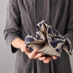 Printed Navy Linen Wheat Bag, Blasta Henriet