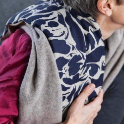 Printed Navy Linen Wheat Bag, Blasta Henriet