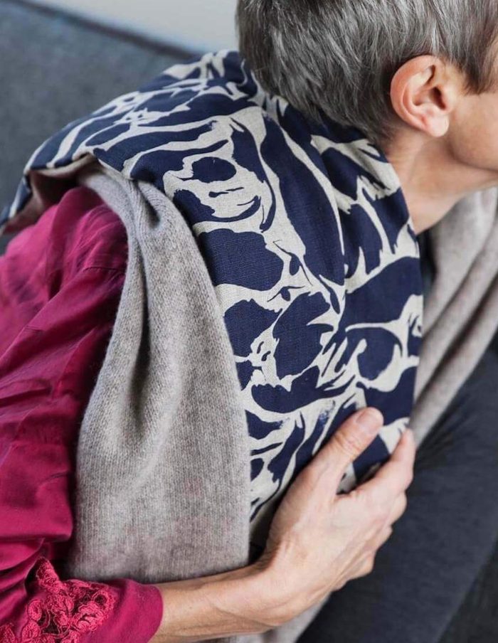 Printed Navy Linen Wheat Bag, Blasta Henriet
