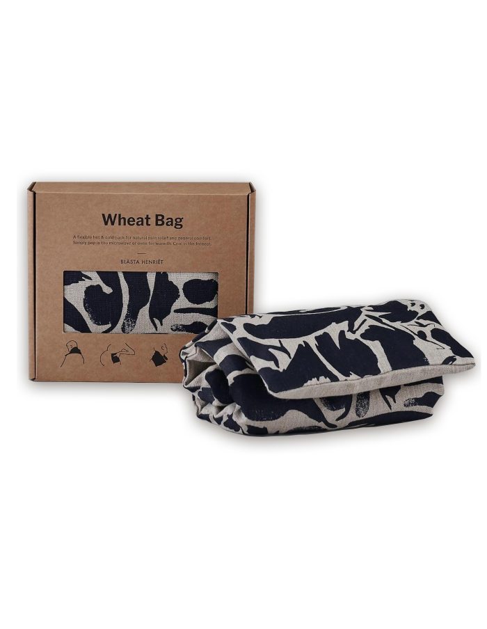 Printed Navy Linen Wheat Bag, Blasta Henriet