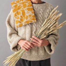 Printed Yellow Linen Wheat Bag, Blästa Henriët