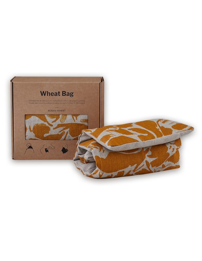 Printed Yellow Linen Wheat Bag, Blästa Henriët