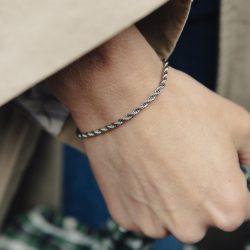 Silver 3mm Rope Twist Bracelet, Tarnish-Free Silver Plating