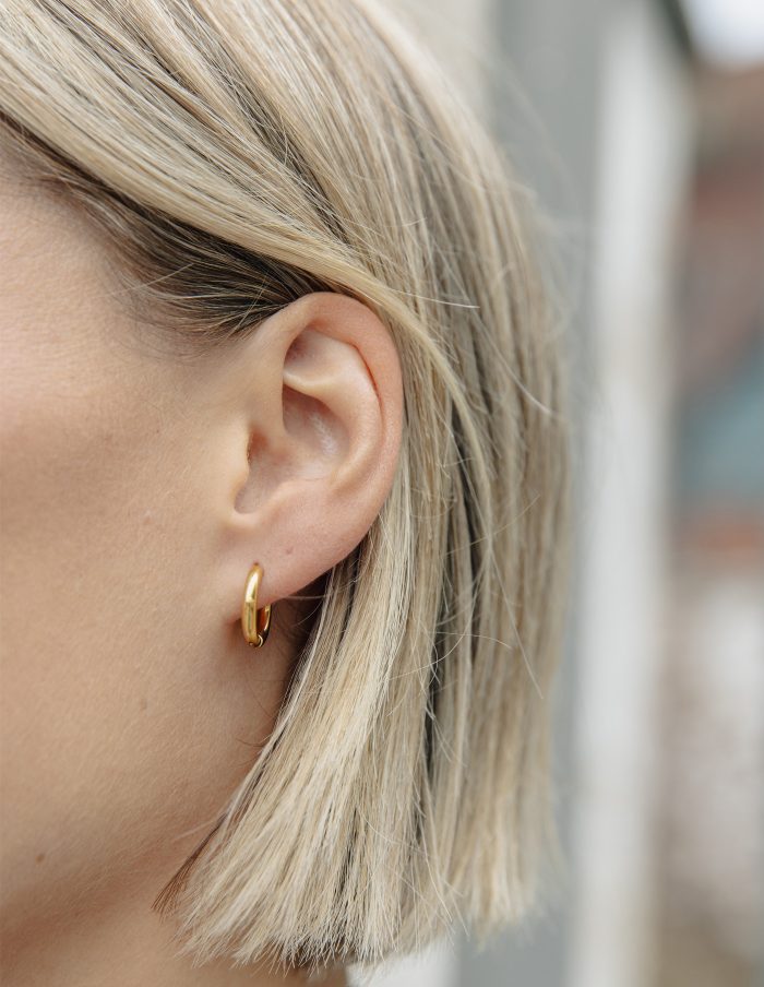 Gold Hoop Earrings 1cm, Tarnish-Free Gold Plating