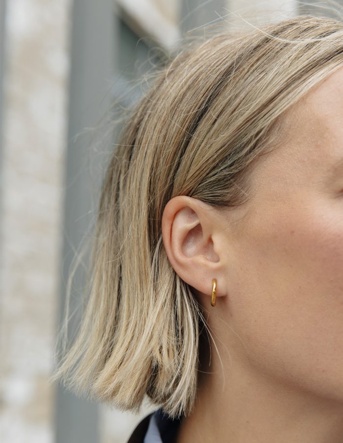 Gold Hoop Earrings 1cm, Tarnish-Free Gold Plating