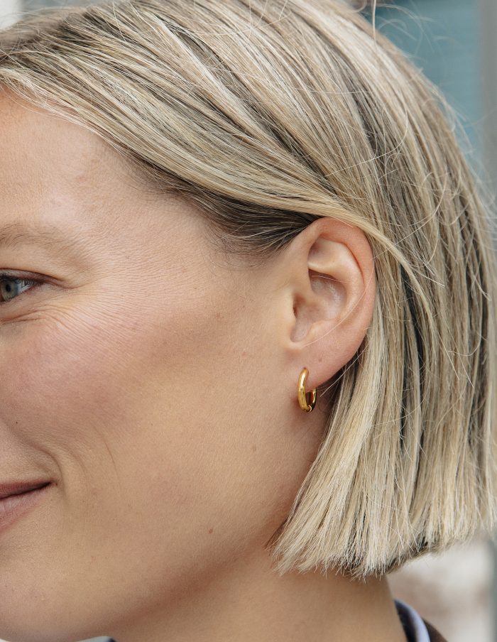 Gold Hoop Earrings 1cm, Tarnish-Free Gold Plating