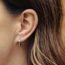Silver Hoop Earrings 1cm, Tarnish-Free Silver Plating