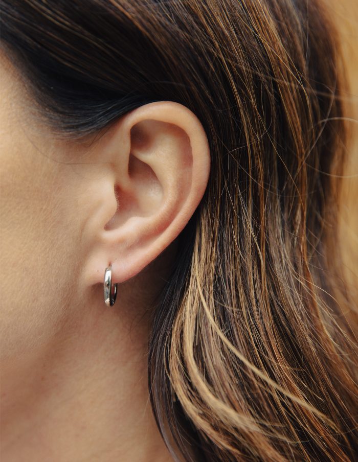Silver Hoop Earrings 1cm, Tarnish-Free Silver Plating