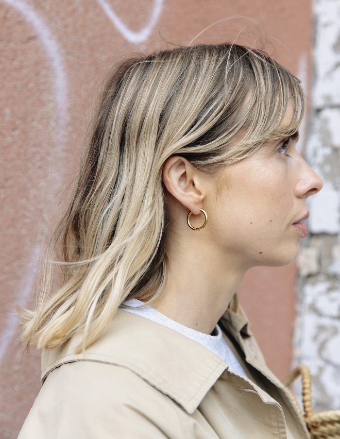 Gold Hoop Earrings 1.5cm, Tarnish-Free Gold Plating