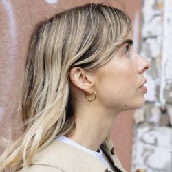 Gold Hoop Earrings 1.5cm, Tarnish-Free Gold Plating