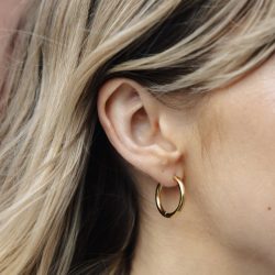 Gold Hoop Earrings 1.5cm, Tarnish-Free Gold Plating