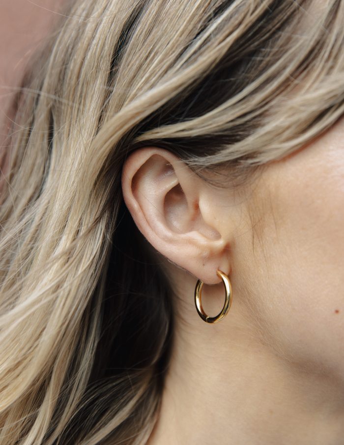 Gold Hoop Earrings 1.5cm, Tarnish-Free Gold Plating