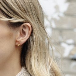 Gold Medium Stud Earrings, 6mm, Tarnish-Free Gold Plating