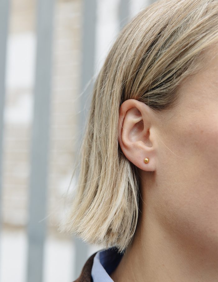 Gold Small Ball Stud Earring, Tarnish-Free Gold Plating