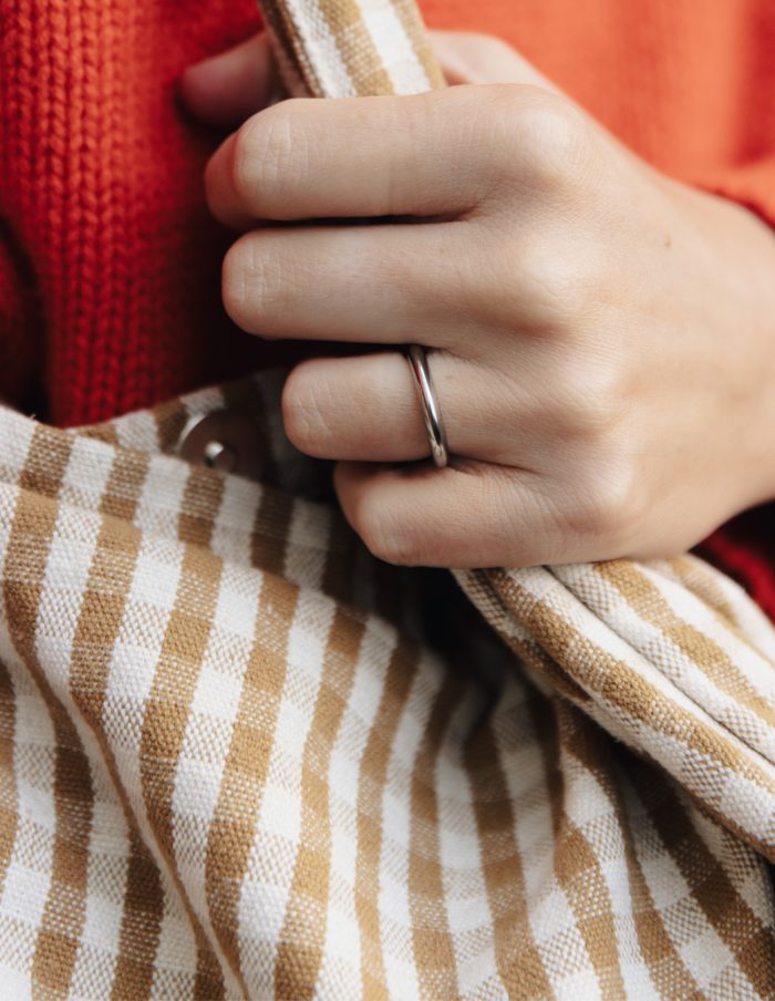 Silver Irregular Minimal Band Ring, Tarnish-Free Silver Plating