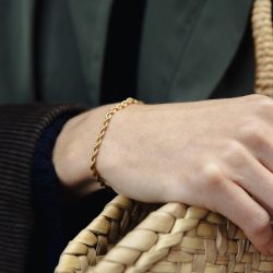 Gold 3mm Rope Twist Bracelet, Tarnish-Free Gold Plating