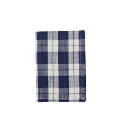 Navy Blue Check Cotton Kitchen Towel, Madam Stoltz