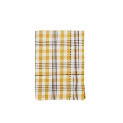 Mustard Yellow Check Cotton Towel, Madam Stoltz