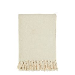 Cream Recycled Cotton Throw, Madam Stoltz
