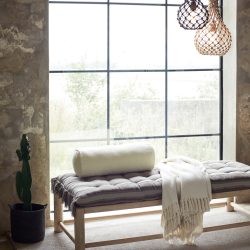 Cream Recycled Cotton Throw, Madam Stoltz