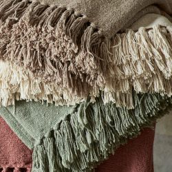Cream Recycled Cotton Throw, Madam Stoltz