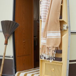 Mustard Striped Tufted Bath Mat, Madam Stoltz