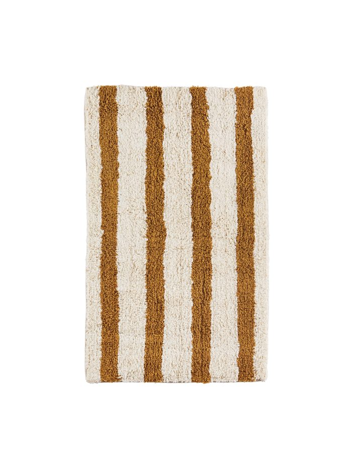 Mustard Striped Tufted Bath Mat, Madam Stoltz