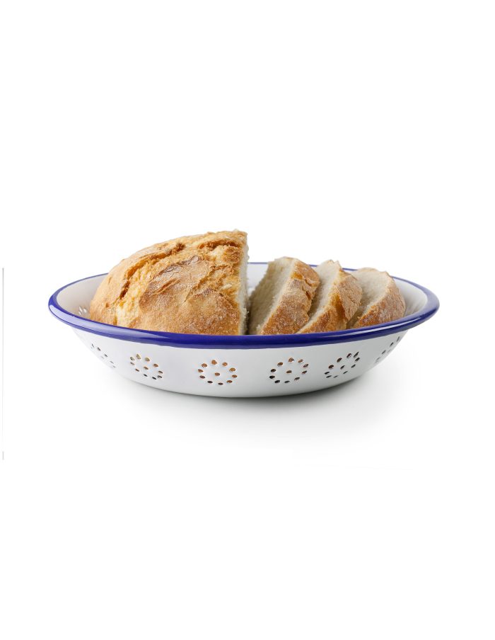 Blue Enamel Bread Basket