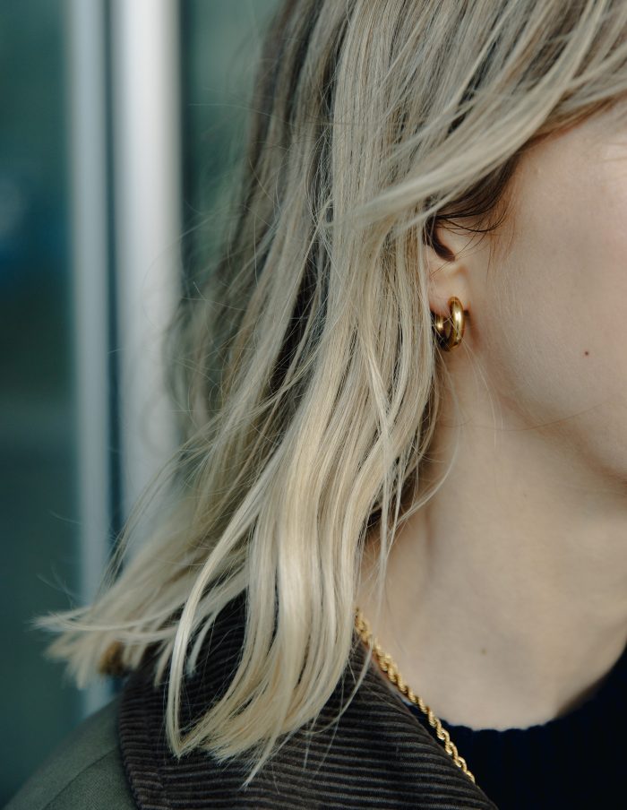 Gold Small Bold Hoop Earrings, Tarnish-Free Gold Plating