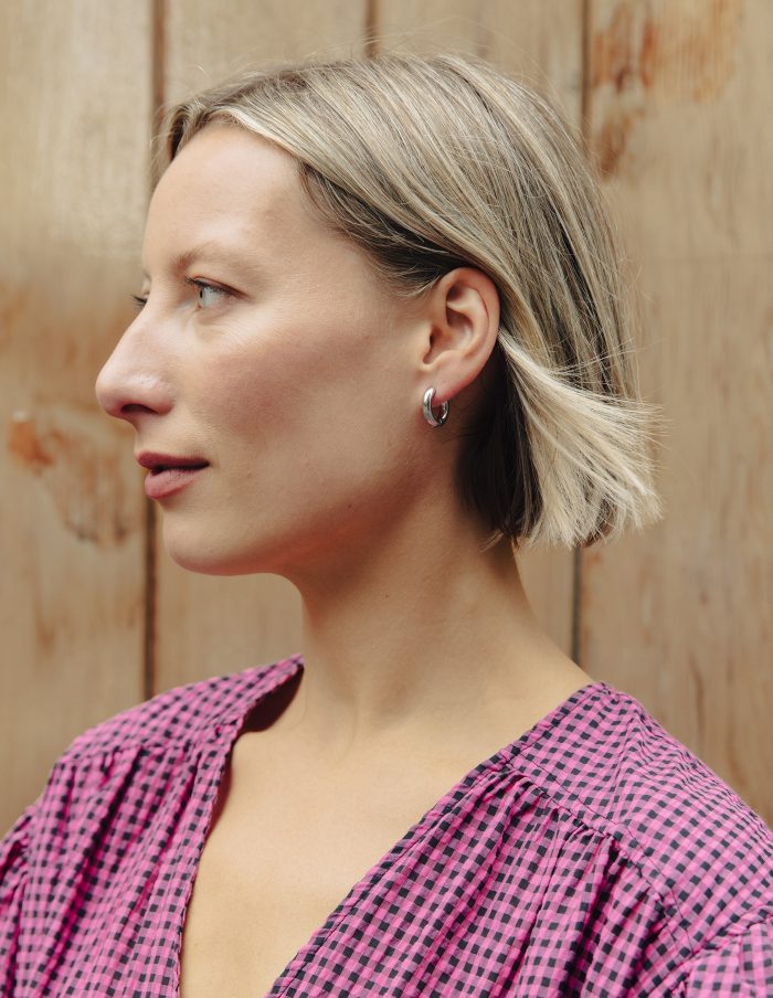 Silver Small Bold Hoop Earring, Tarnish-Free Silver Plating